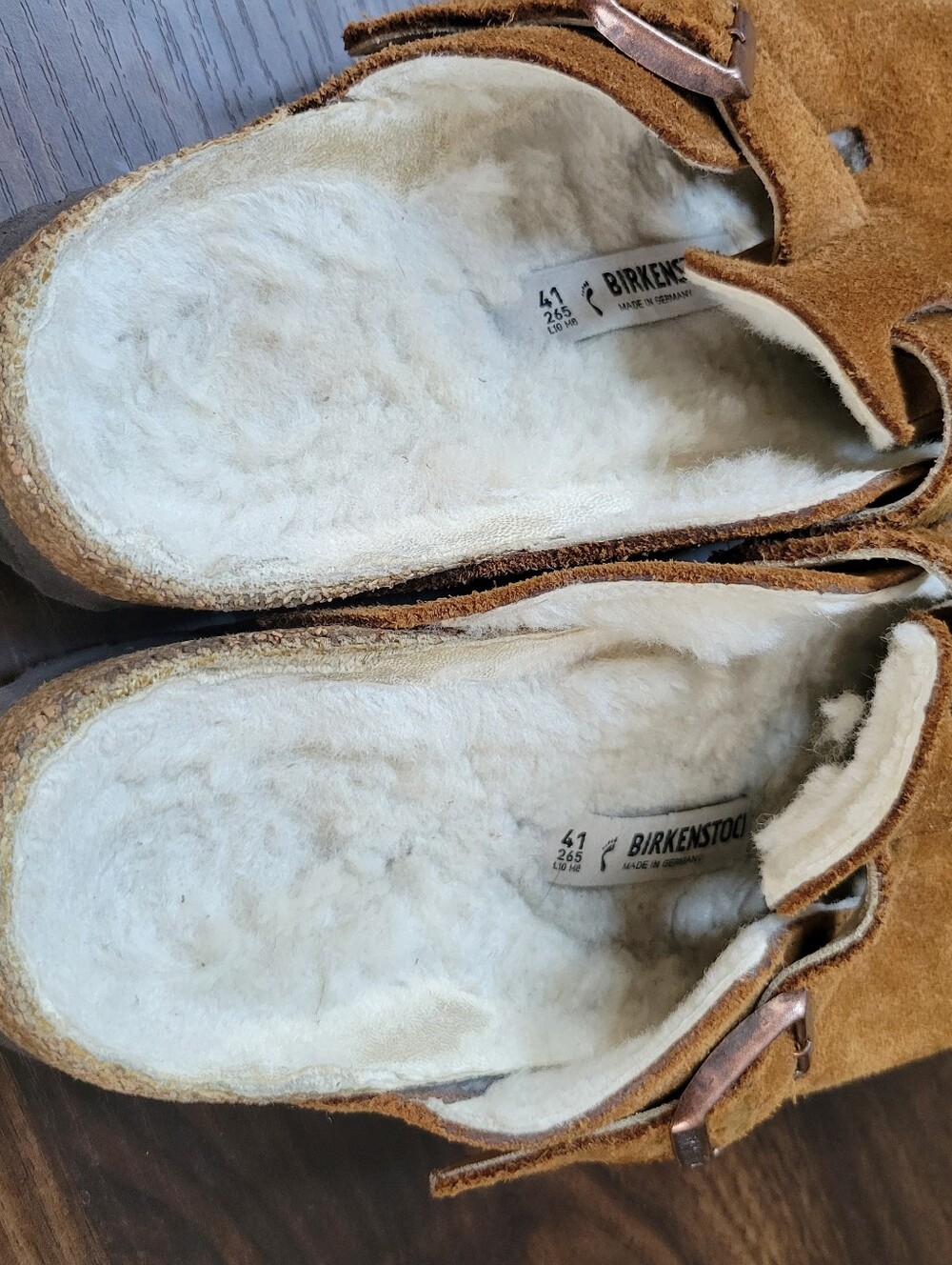 Birkenstock Shearling Seude Boston Clog Women Size 41 Comfort Relaxed Slip On - Picture 7 of 13
